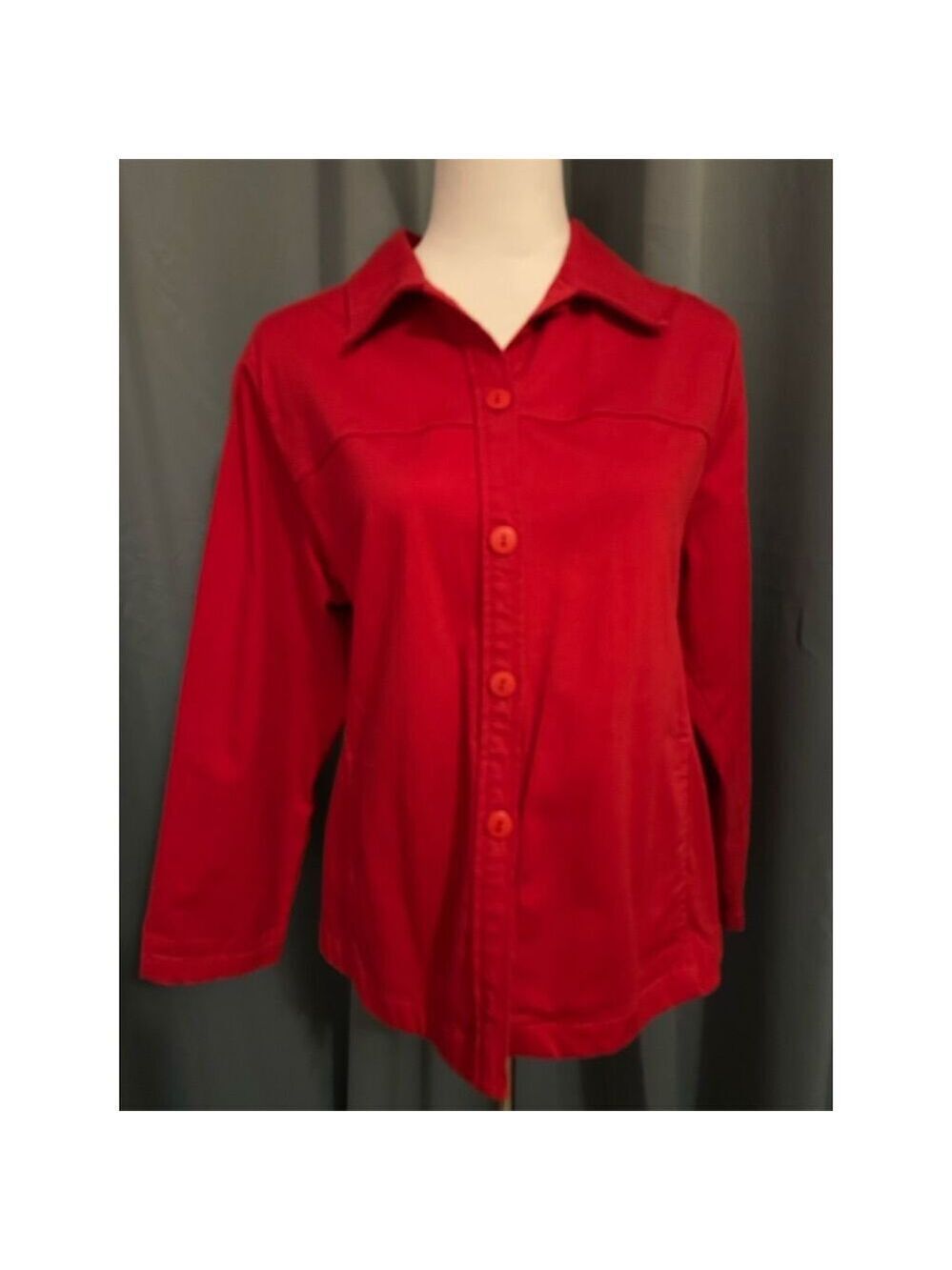 Pendleton Women's Red Button-Up Jacket Size L Long Sleeve Classic Collar